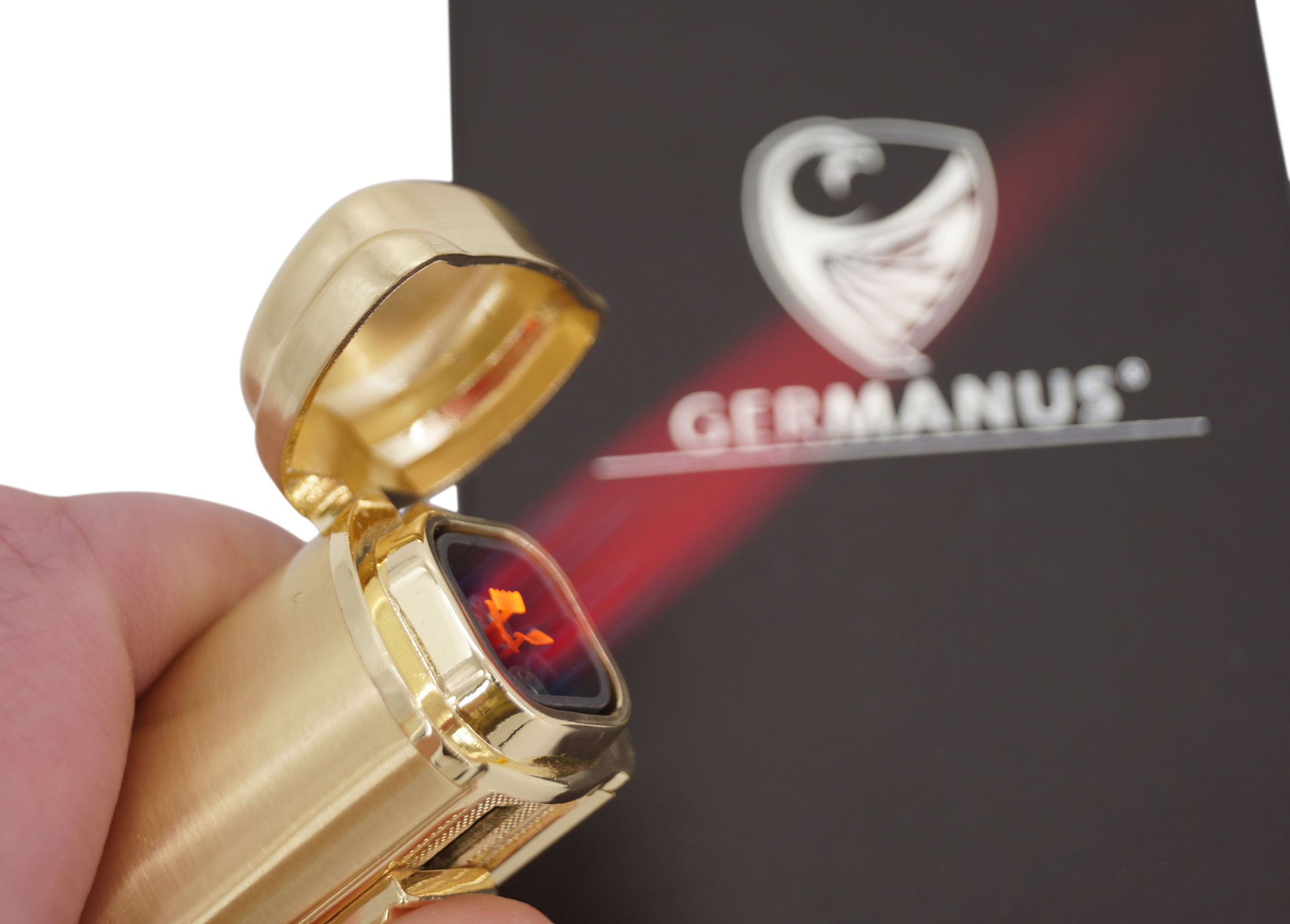GERMANUS Kaventsmann Jetflame Feuerzeug in Gold