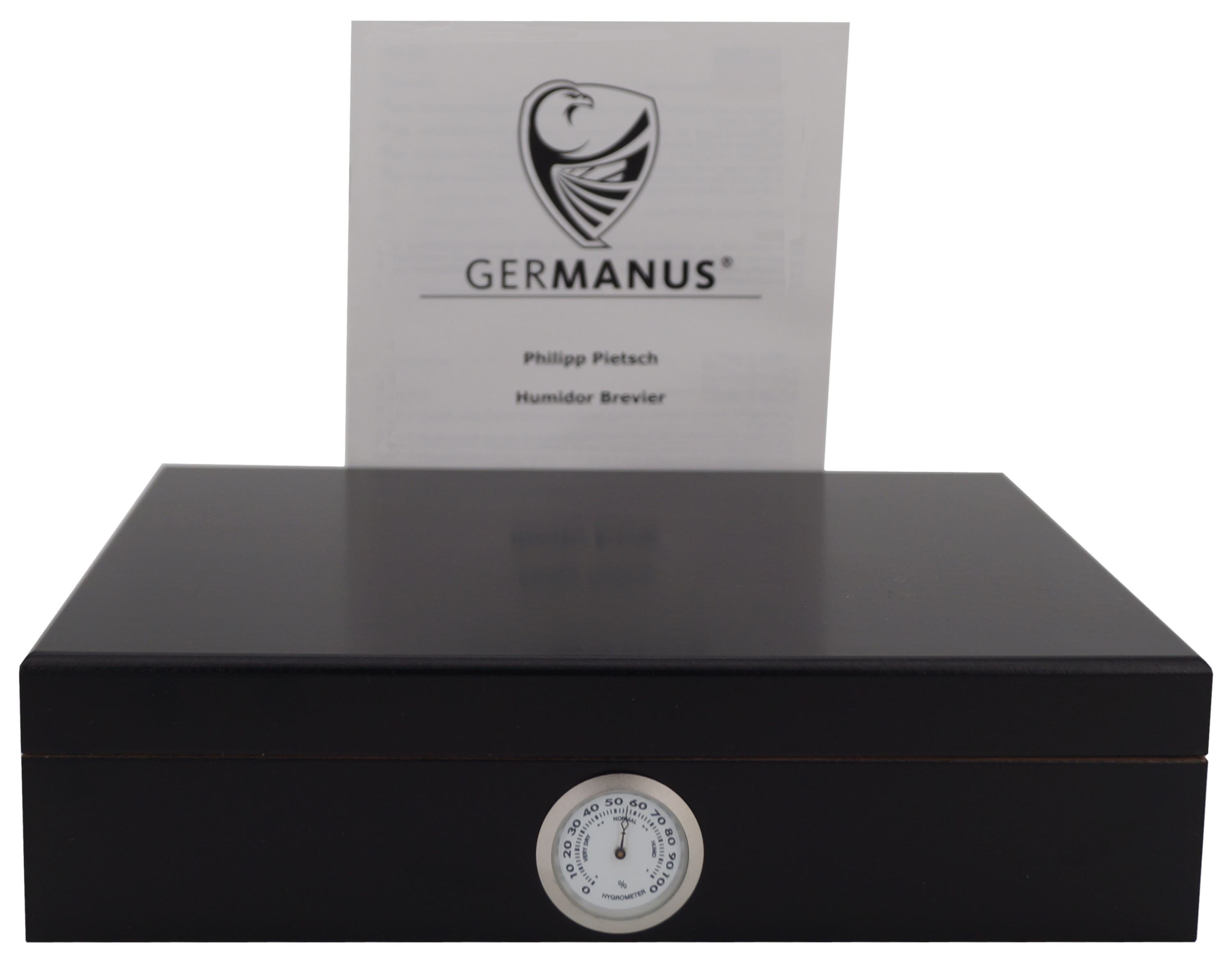 GERMANUS Humidor für ca. 30 Zigarren Movella II mit Befeuchter und Hygrometer