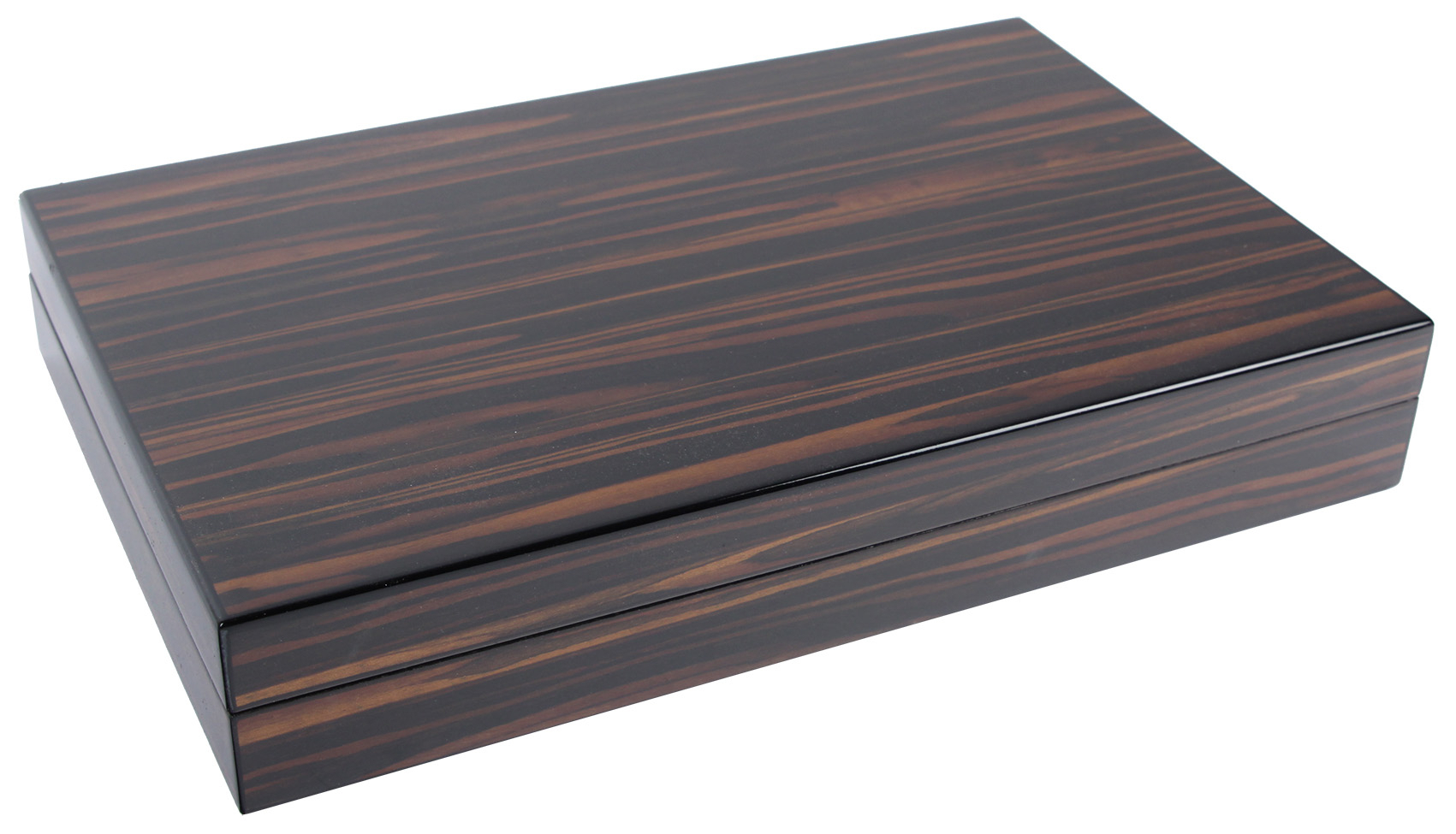 Humidor mit hochwertigem Macassar Furnier in Hochglanz für 50 Zigarren