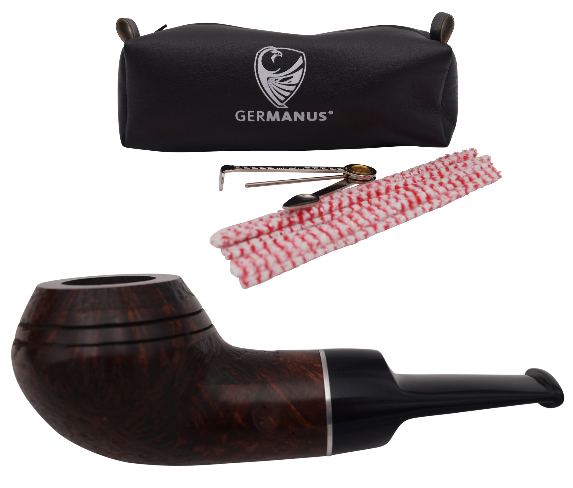 GERMANUS Pfeife Stubby, Reverse Calabash, gerade Sand braun, 10105