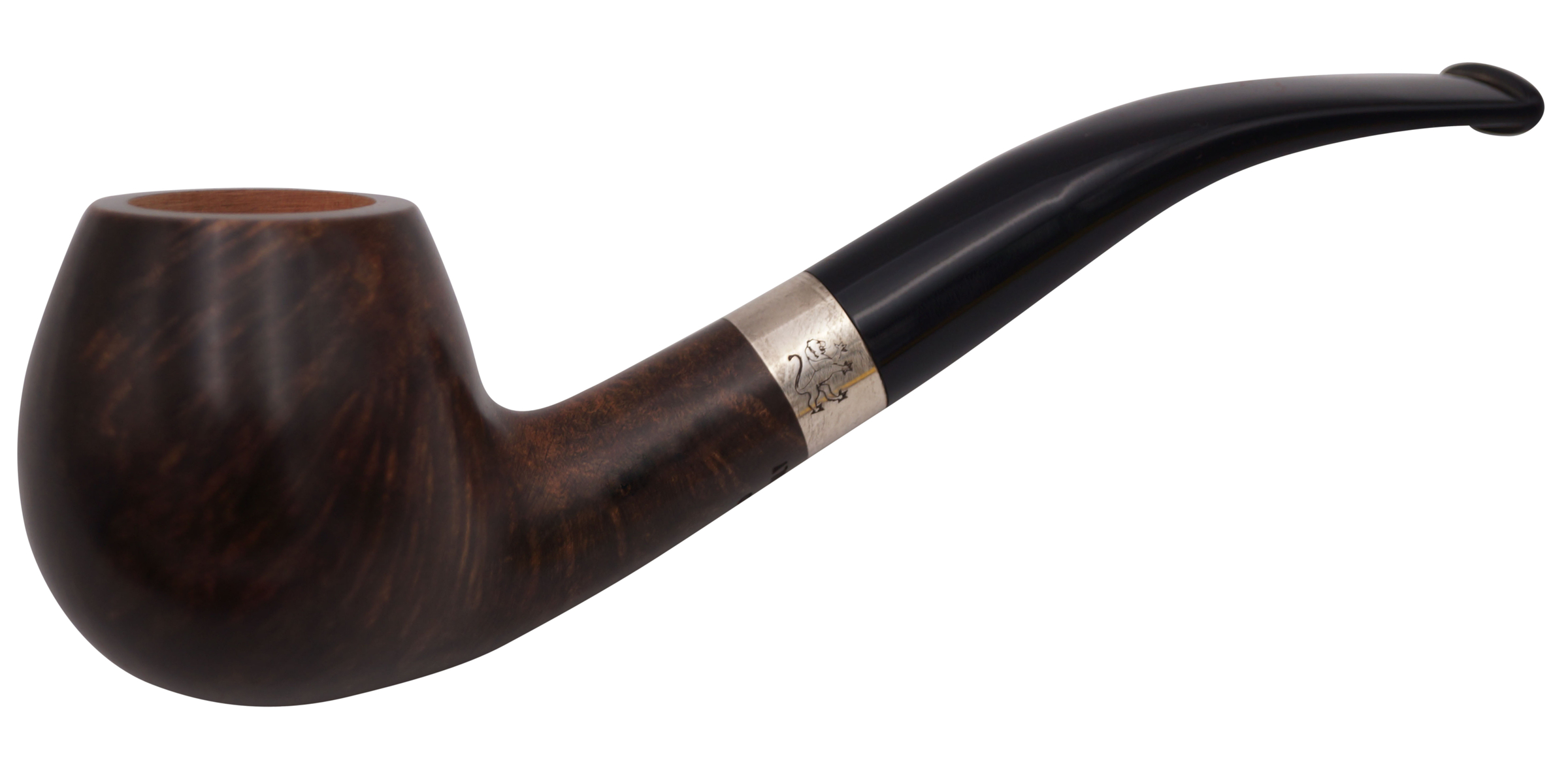 GERMANUS Pfeife Premium mit Silberring, Apple Bent