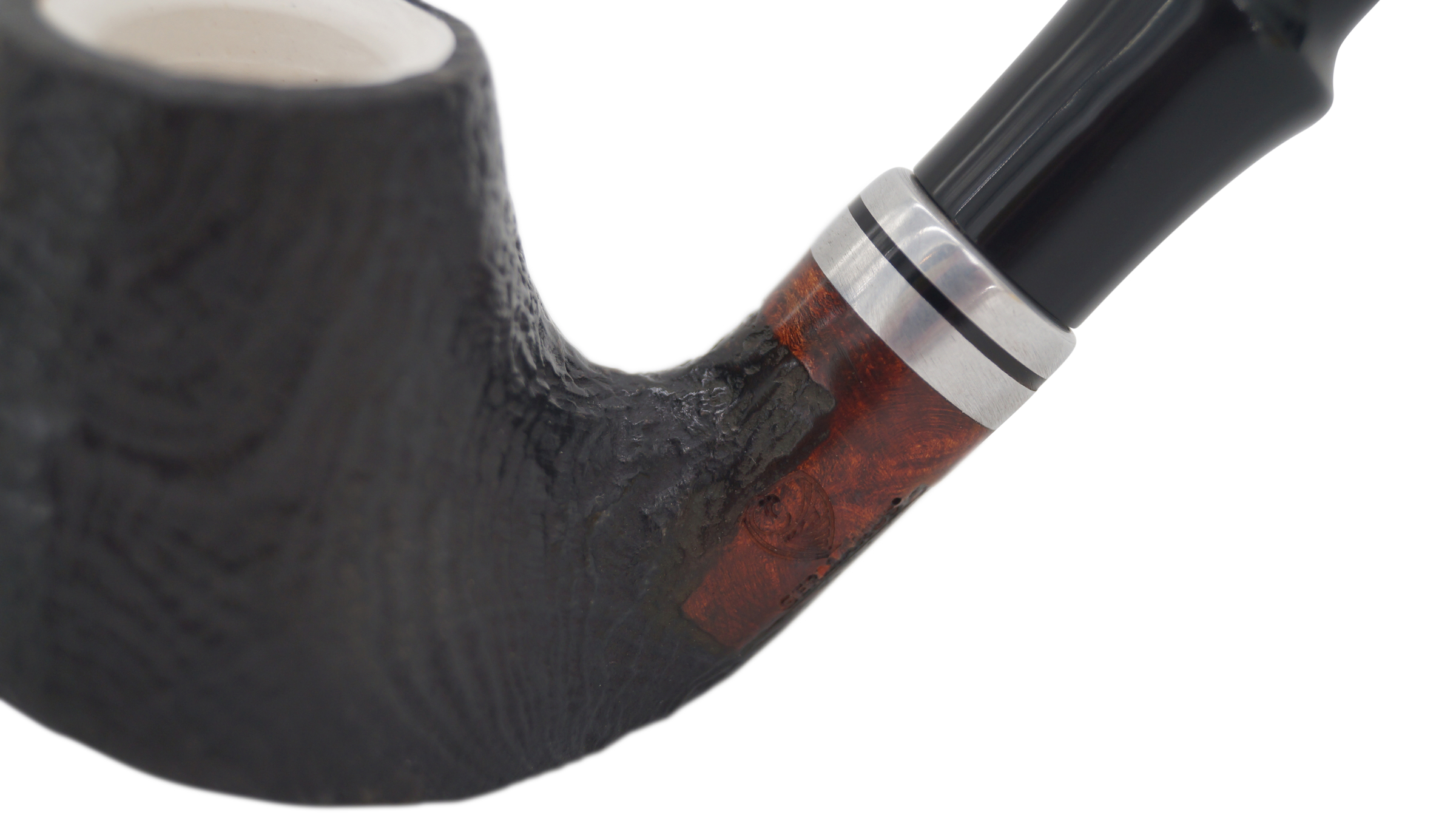 GERMANUS Pfeife Nr. 14 mit Meerschaum Einsatz, Selbst stehend, Sand