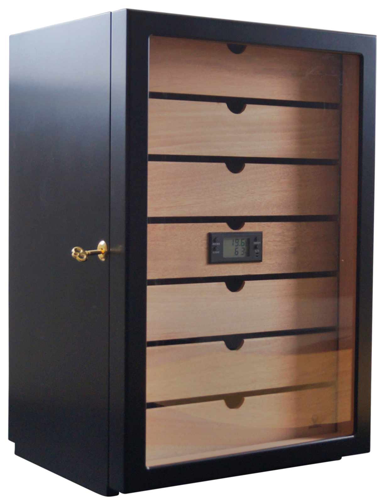 GERMANUS "Veter" Humidor Schrank für ca. 500 Zigarren mit Digitalhygrometer - Schwarz
