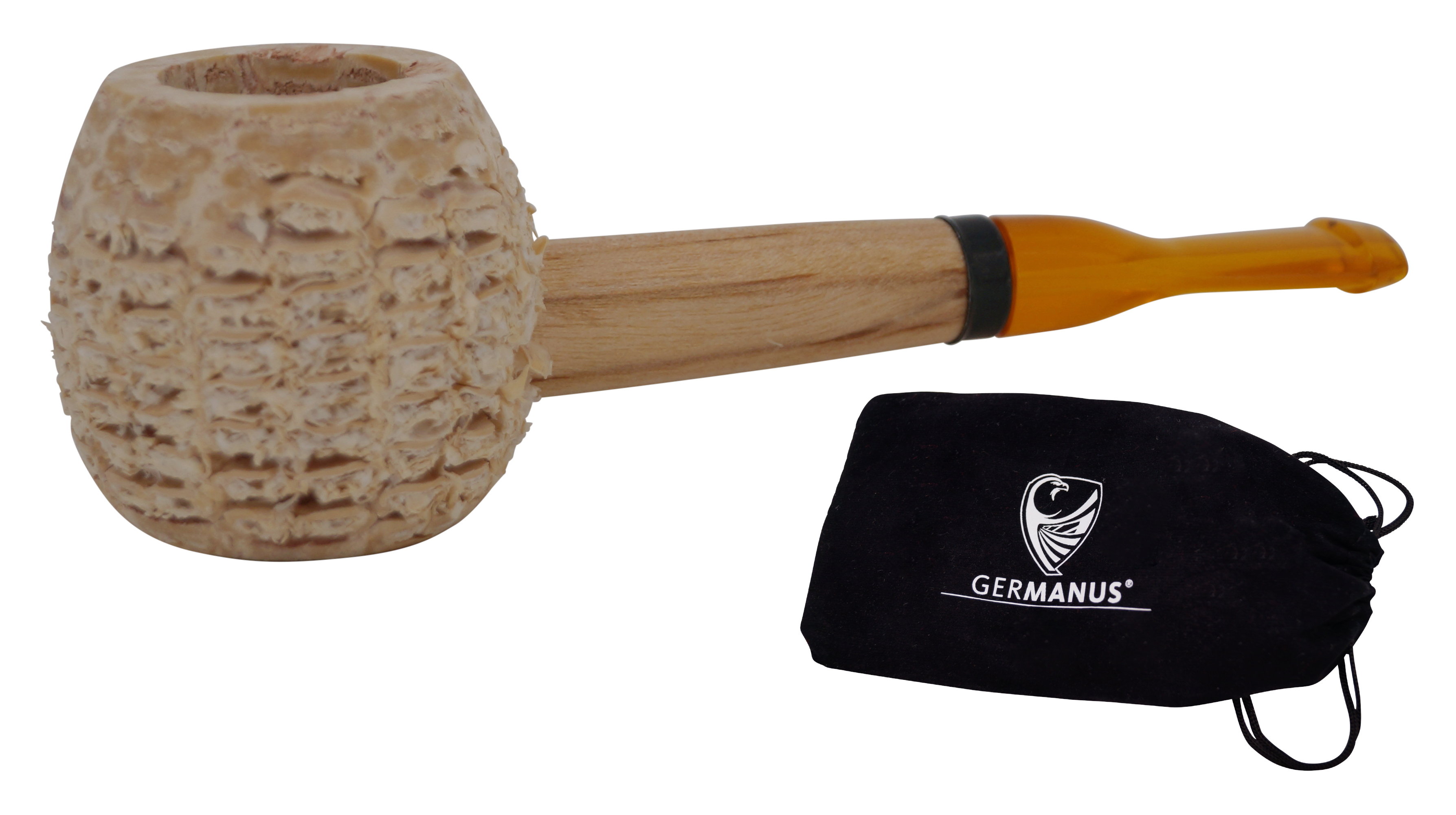Original Missouri Qualitäts Corncob Pfeife - Shape: Morgan Short Apple, Billiard, filterlos