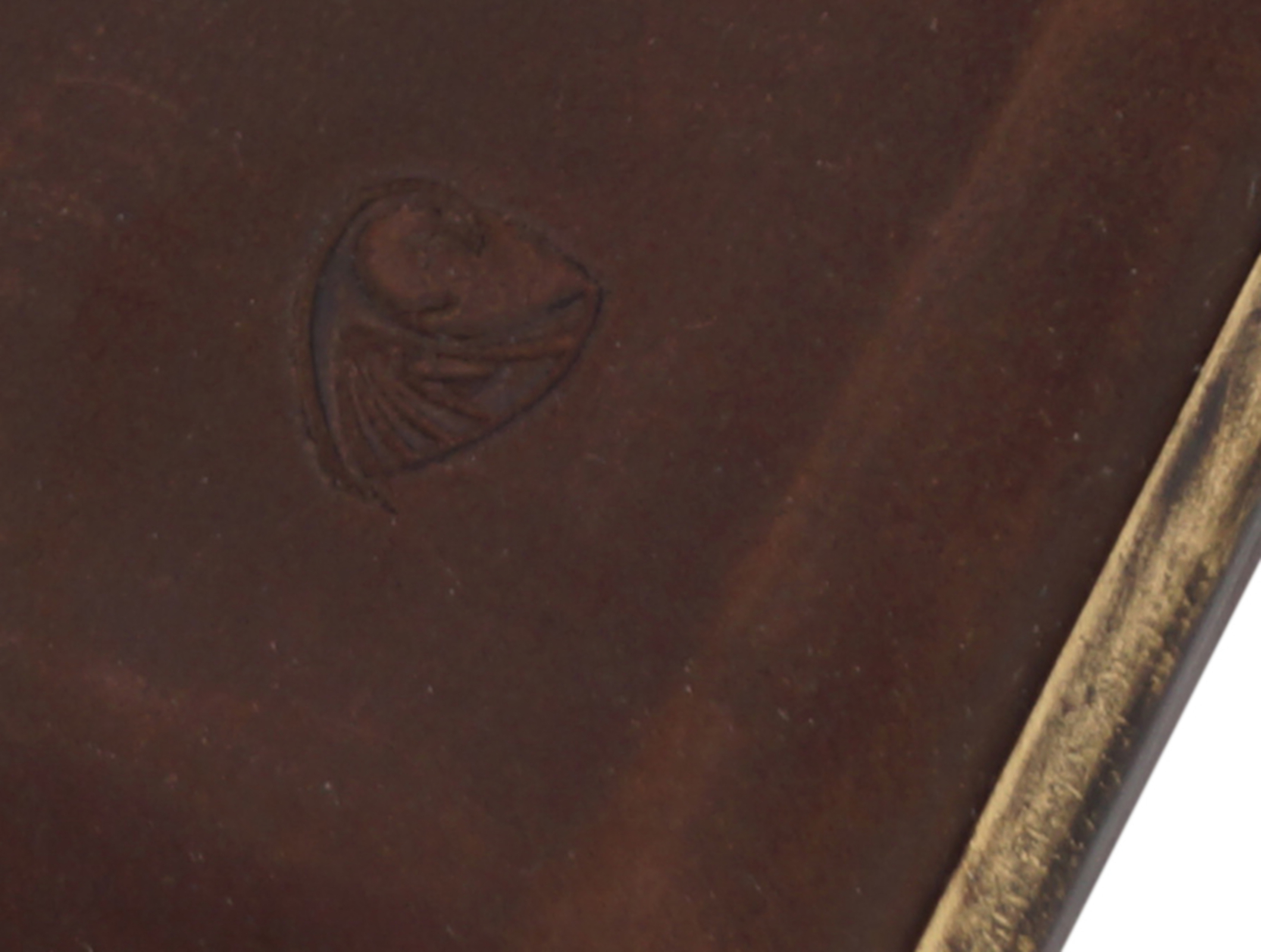 GERMANUS Zigarettenetui Metall Korpus mit Leder Bezug - Made in Germany  - Design Wildes Rind dunkel, 85 mm