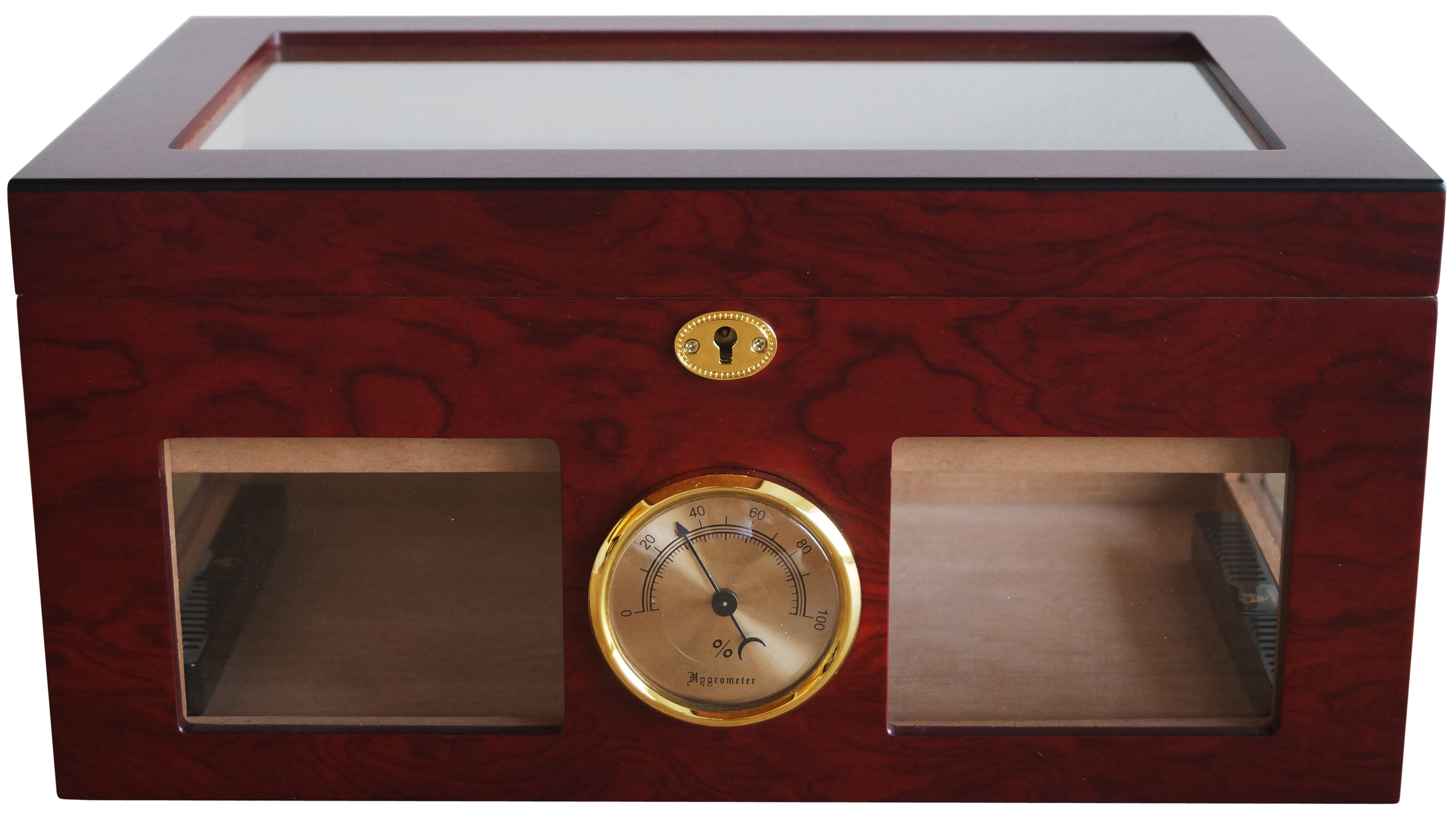 GERMANUS Zigarren Humidor Truhe '124 für ca. 125 Zigarren, Braun