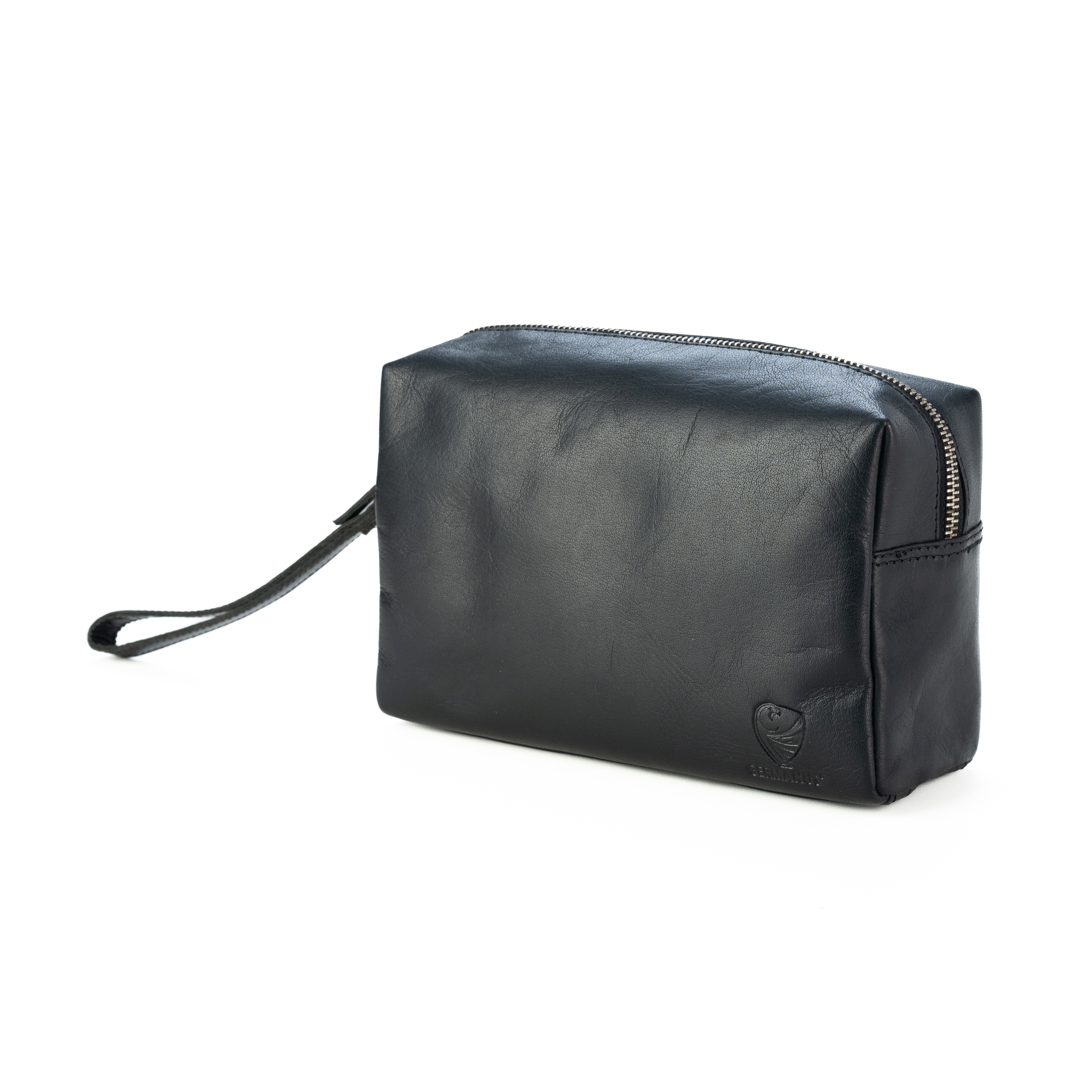 GERMANUS wash bag cosmetic bag Rolf made of genuine leather, toiletry bag, make-up bag, clutch