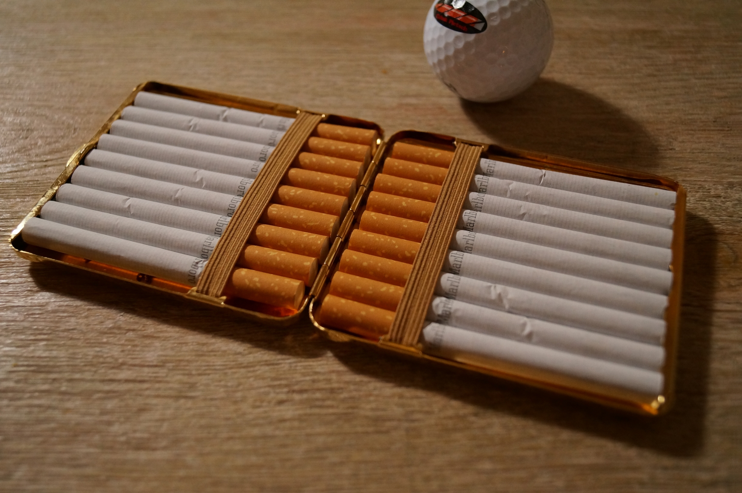 GERMANUS Zigaretten Etui - Echt Gold vergoldet - Made in Germany - Design Glatt