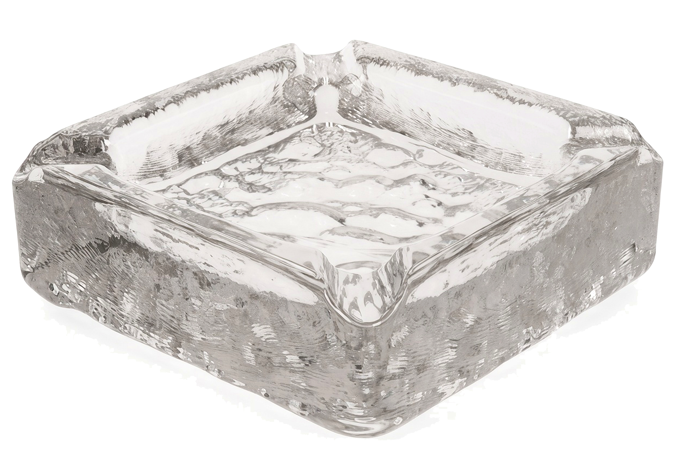 GERMANUS Zigarrenascher Kristall Glas Zigarren Aschenbecher - Modell: Quader