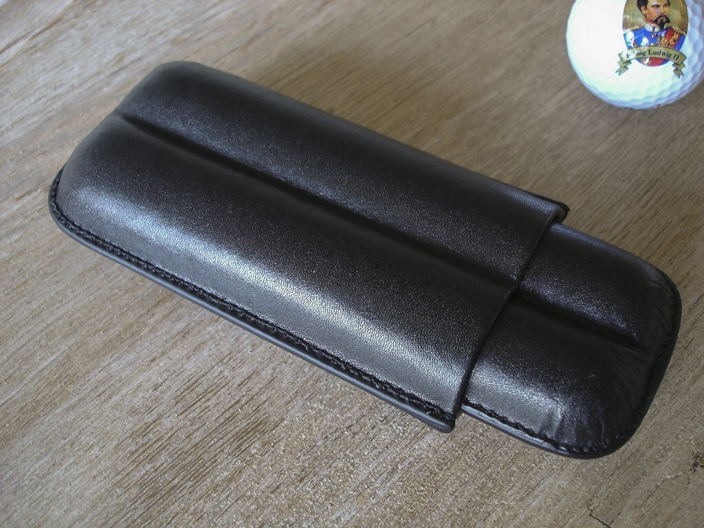 GERMANUS Leather Cigar Case from genuine Leather for 2 cigars GERMANUS Leather Cigar Case from genuine Leather for 2 cigars
