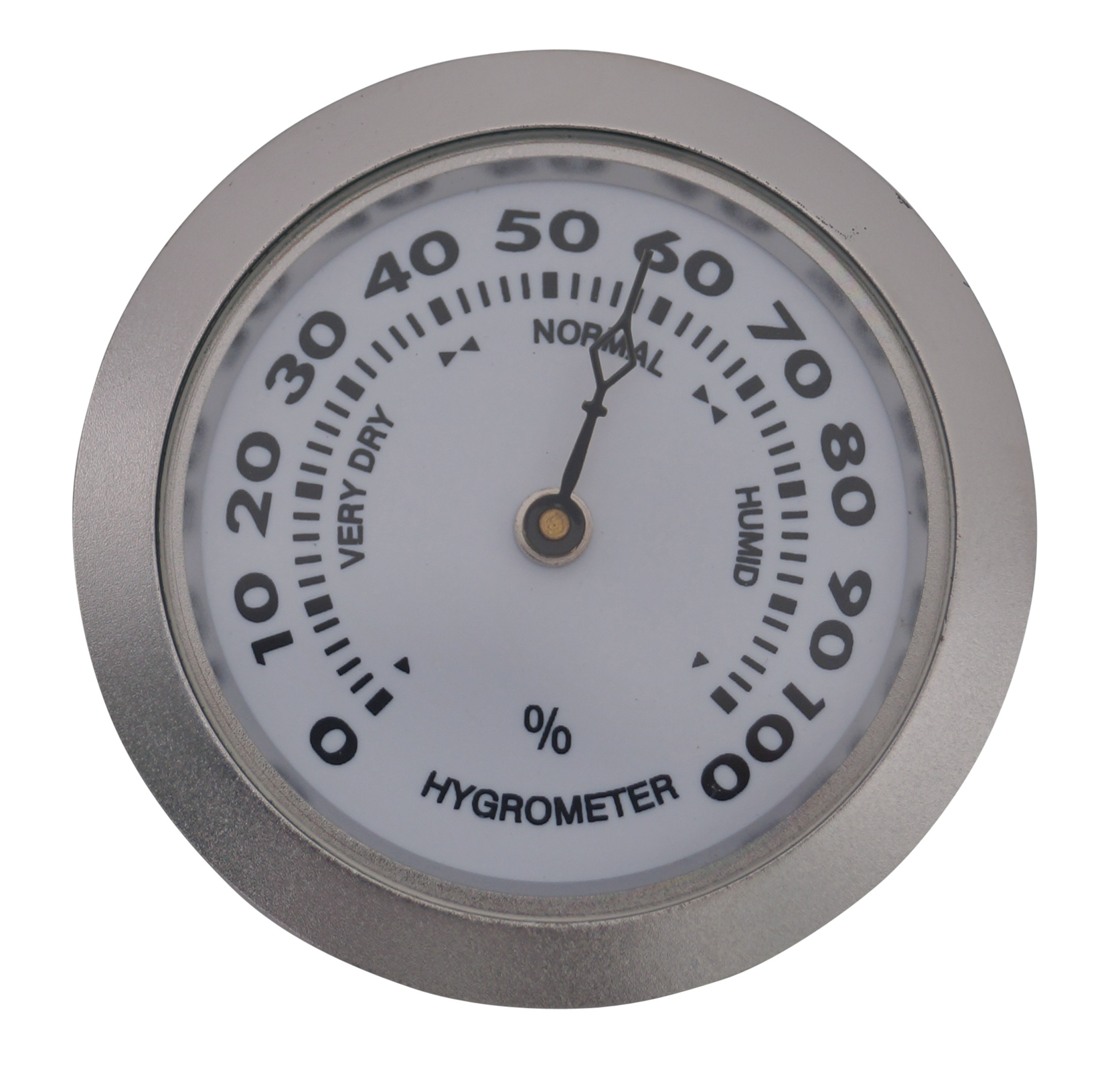 Hygrometer als Ersatz für Humidor 35 mm, silber