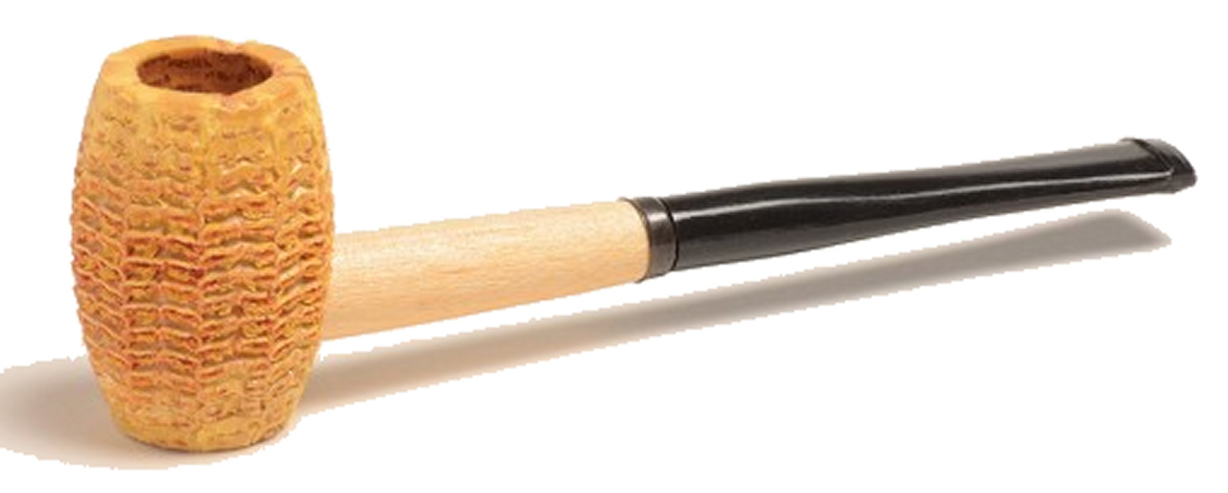 Original Missouri Qualitäts Corncob Pfeife - Shape: Huck Finn - Long Feather Glatt, Straight