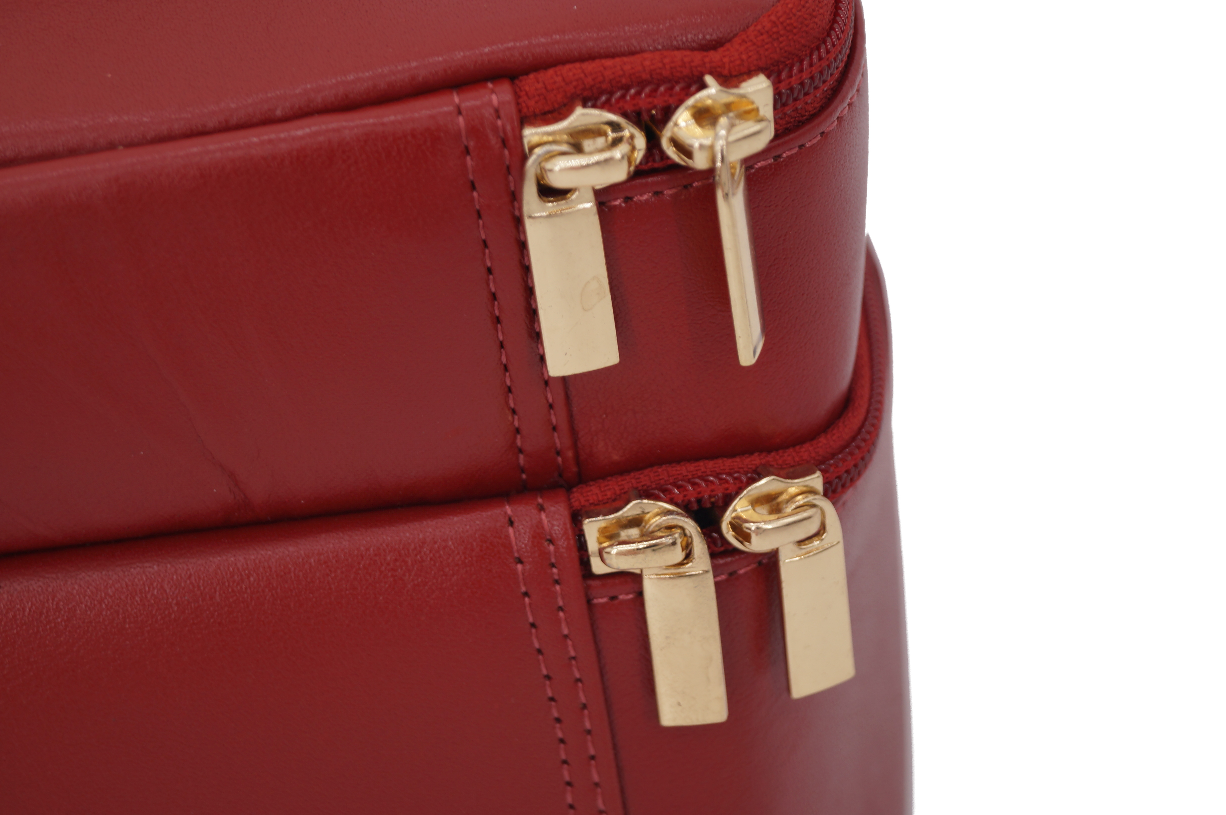 GERMANUS Handgemachte Kosmetiktasche Ina, Kosmetikkoffer und Kulturtasche aus dickem Leder
