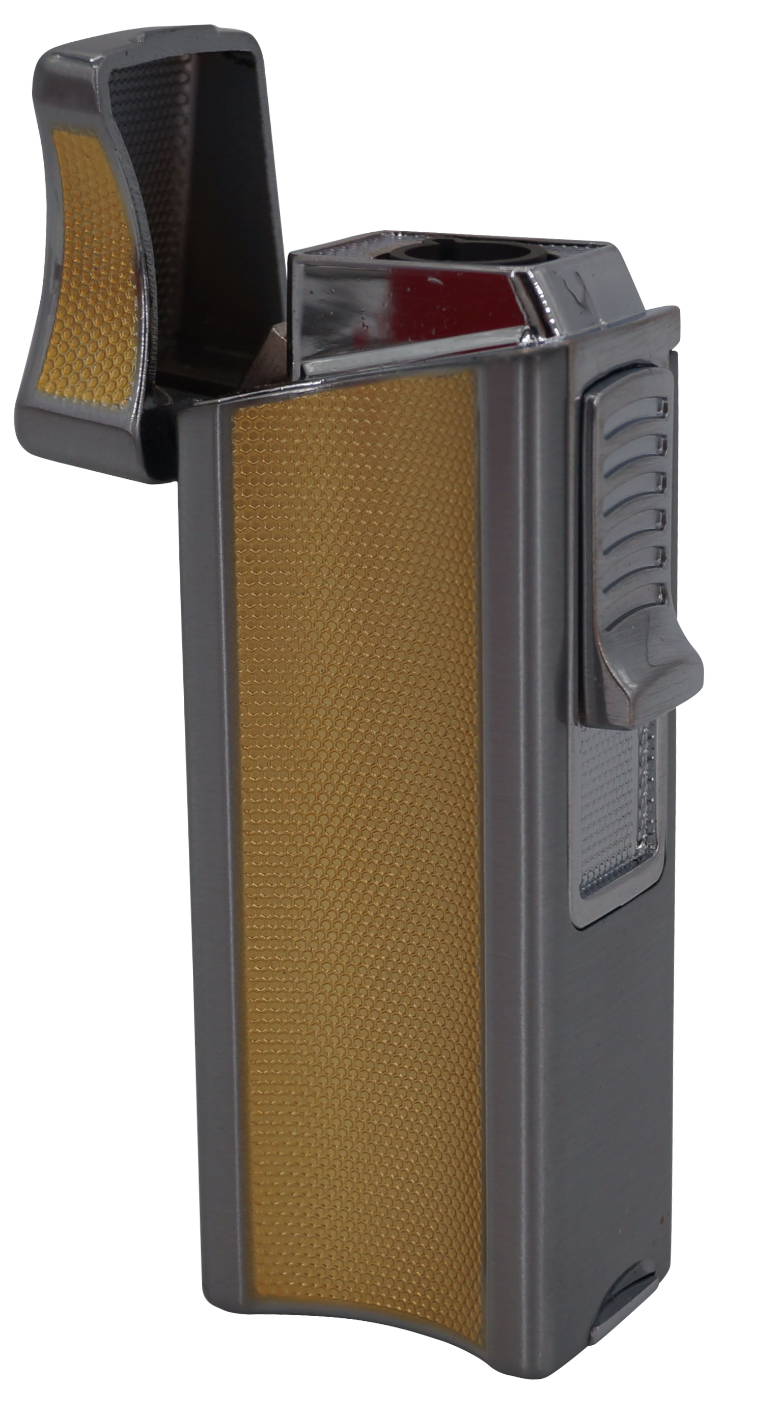 GERMANUS Jetflame Lighter "Kaventsmann" fin Silver Gold 158