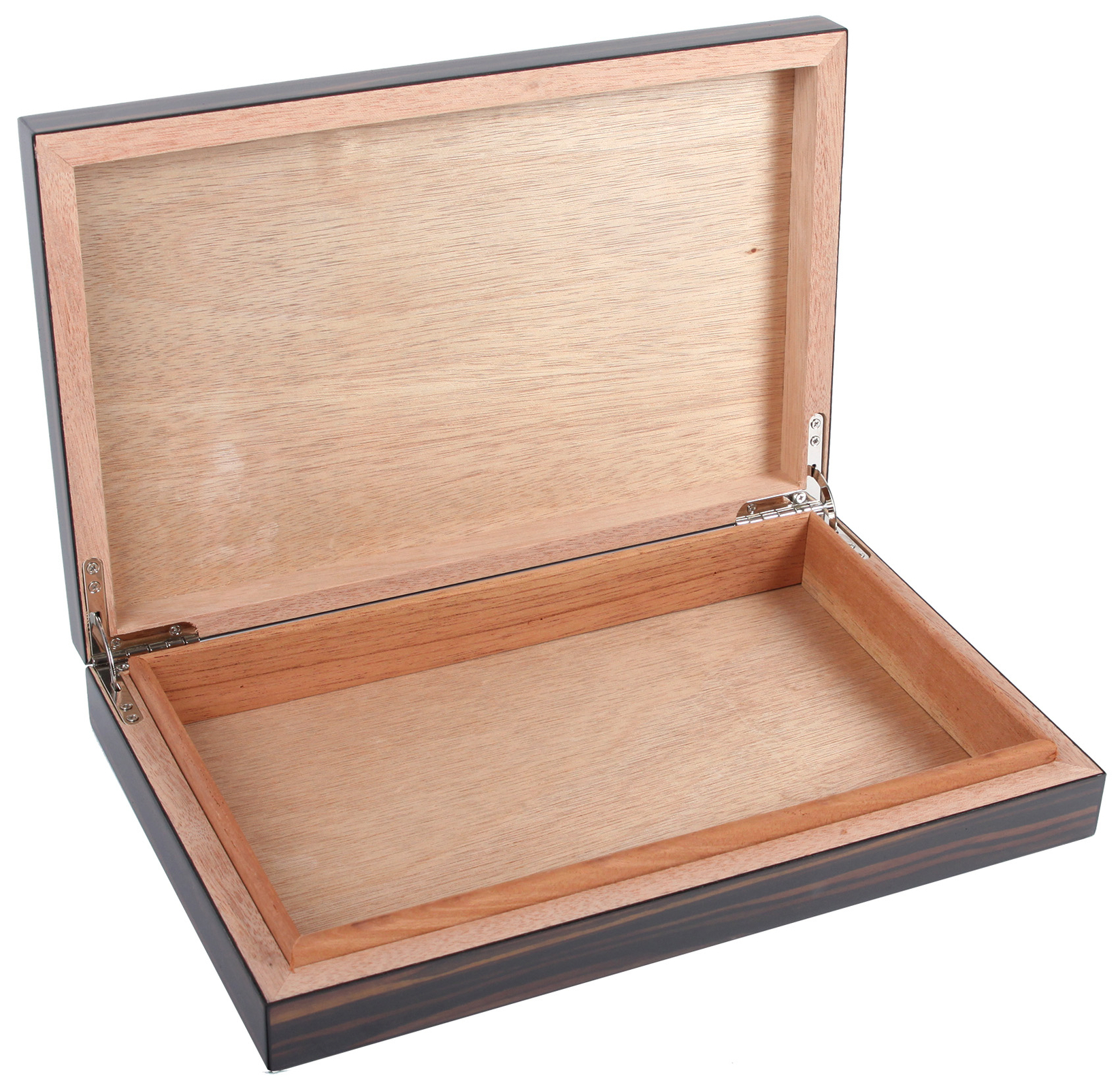 Humidor mit hochwertigem Macassar Furnier in Hochglanz für 50 Zigarren