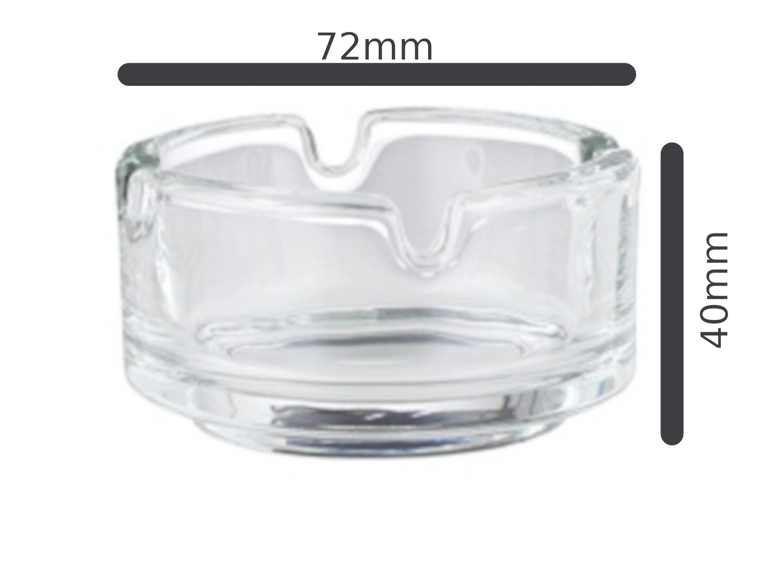 6 x Cigarette Ashtray made of Glass, small, sorted colours