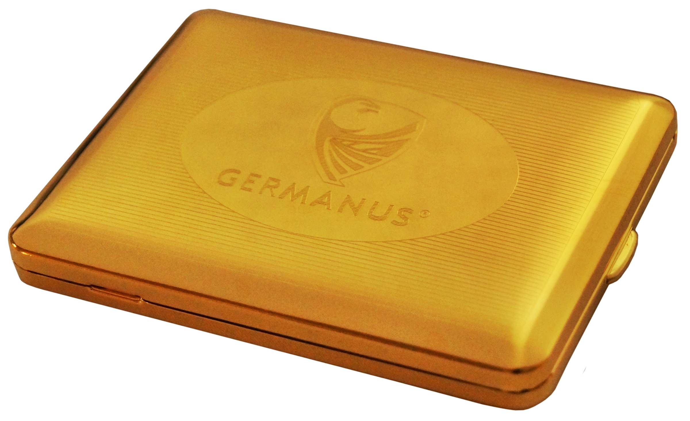 GERMANUS Zigaretten Etui - Echt Gold - 100 mm - Made in Germany - Design Germanus Gravur