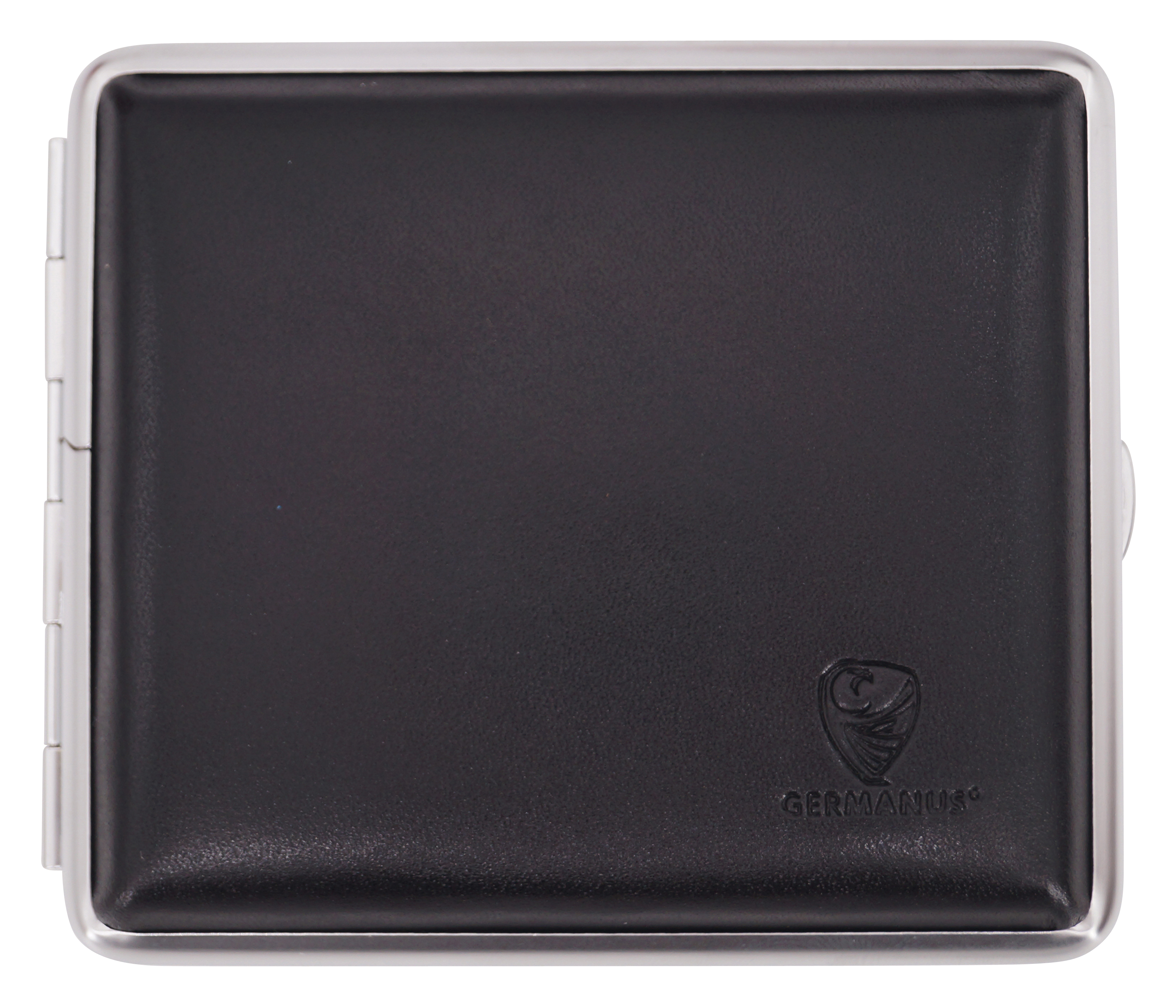 GERMANUS Cigarette Case Metal with Calf Leather Application - Design Black II