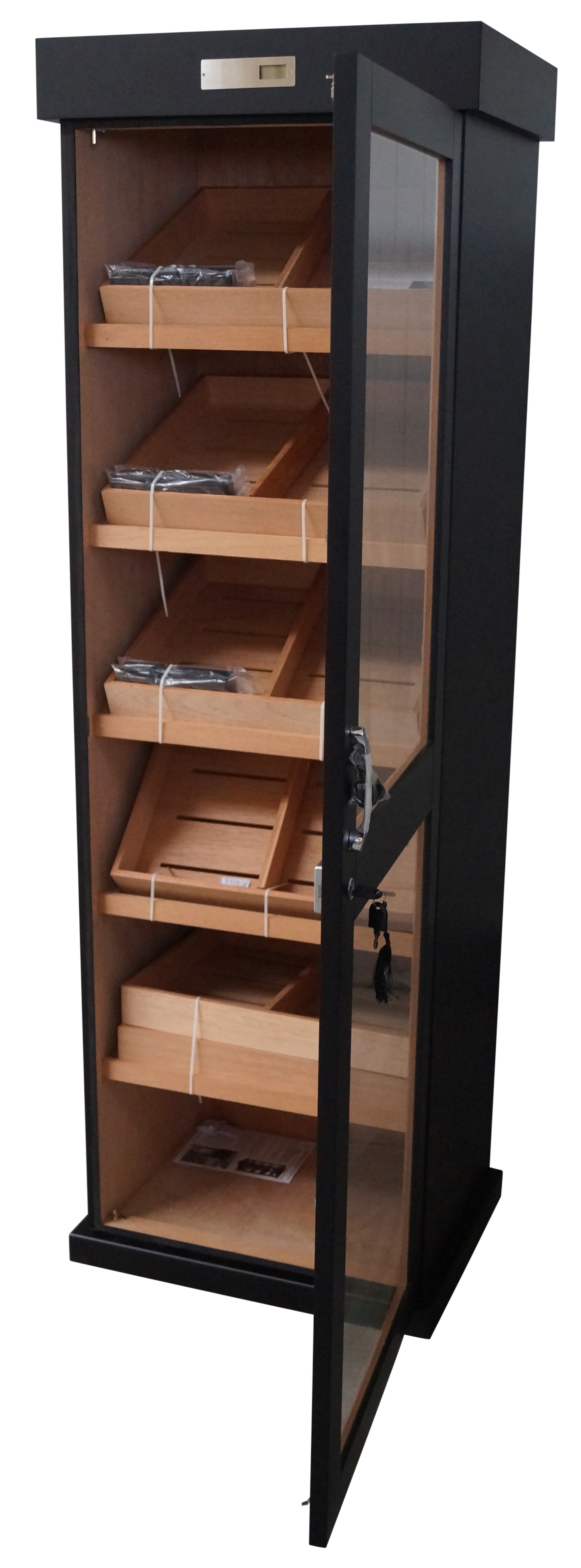 GERMANUS Cigar Humidor Cabinet Quad with GERMANUS Humidifier und GERMANUS Digital hygrometer