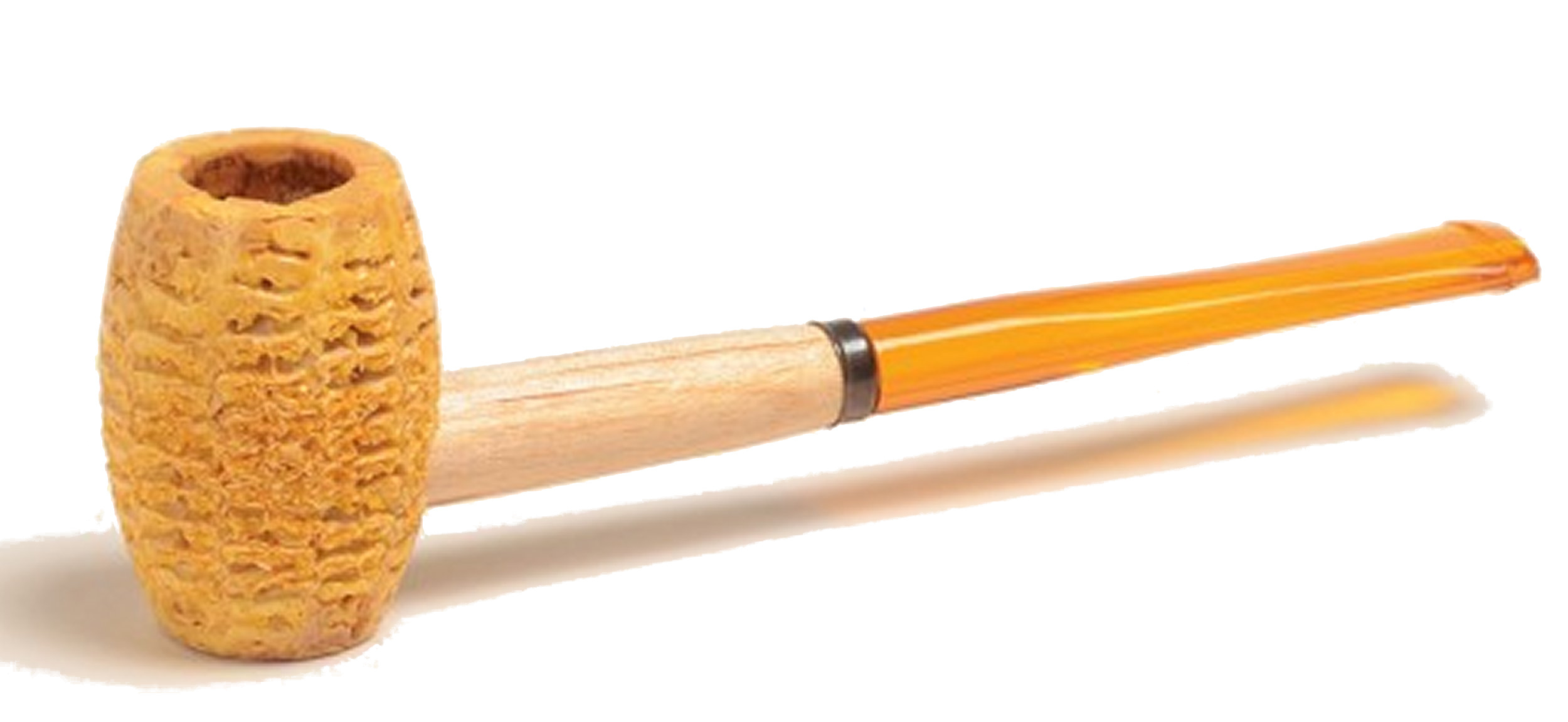 Original Missouri Qualitäts Corncob Pfeife - Shape: Huck Finn - Long Feather Glatt, Straight