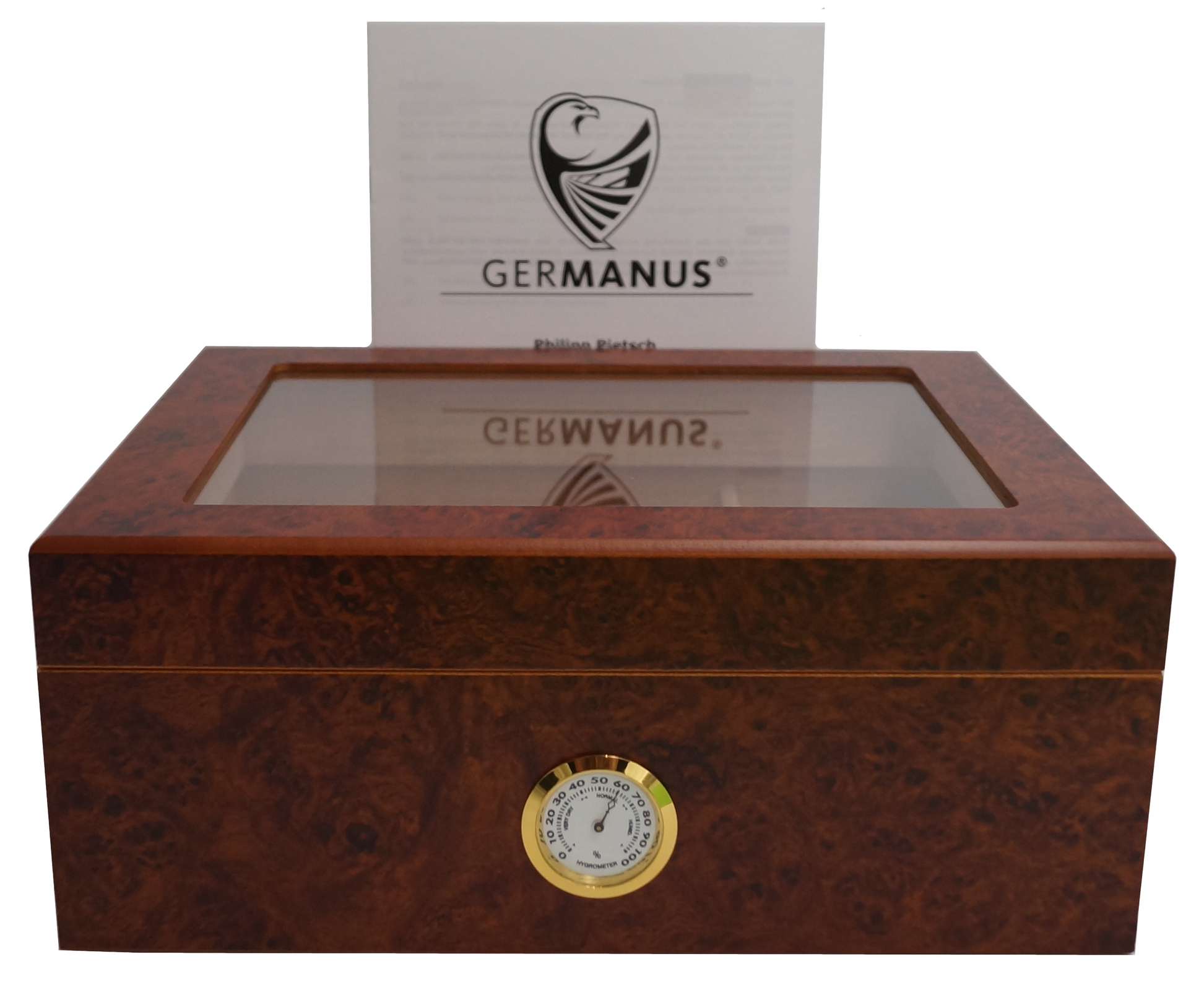 GERMANUS Zigarren Humidor Desk für ca. 50 Zigarren