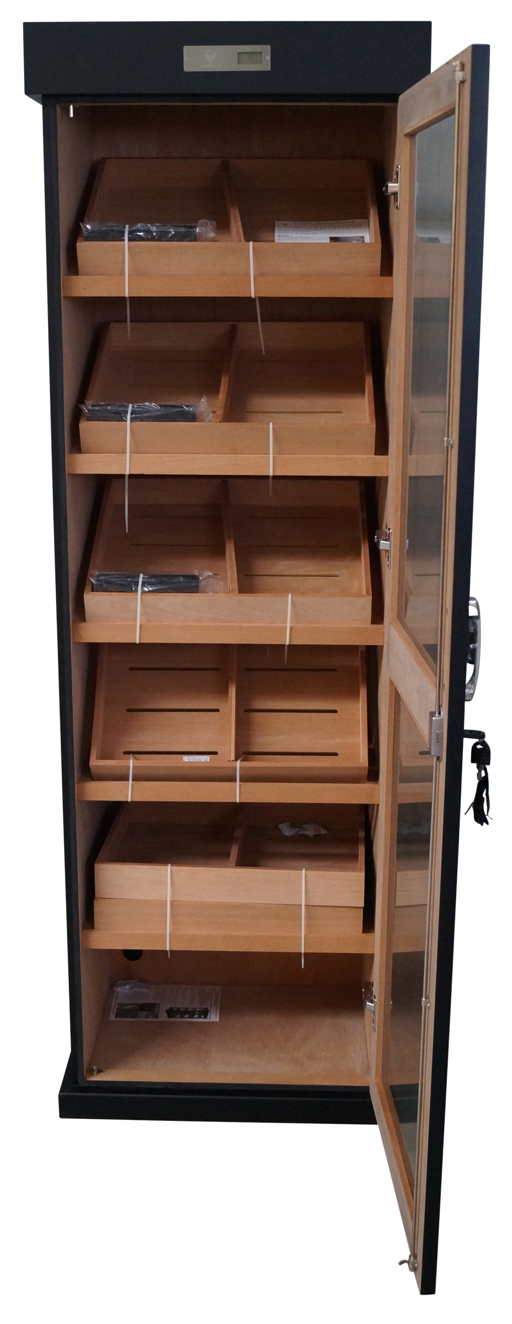 GERMANUS Cigar Humidor Cabinet Quad with GERMANUS Humidifier und GERMANUS Digital hygrometer