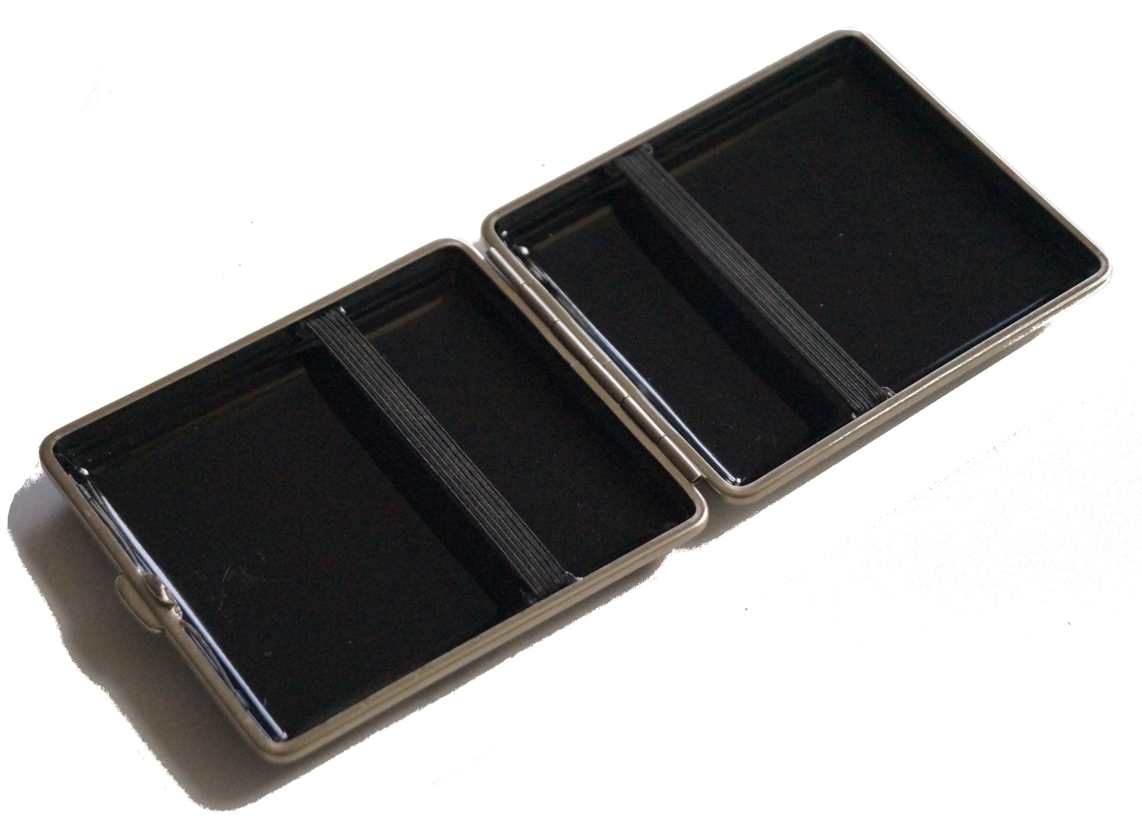 GERMANUS Zigarettenetui - Metall mit Leder Bezug - Made in Germany  - Design Leder Blau