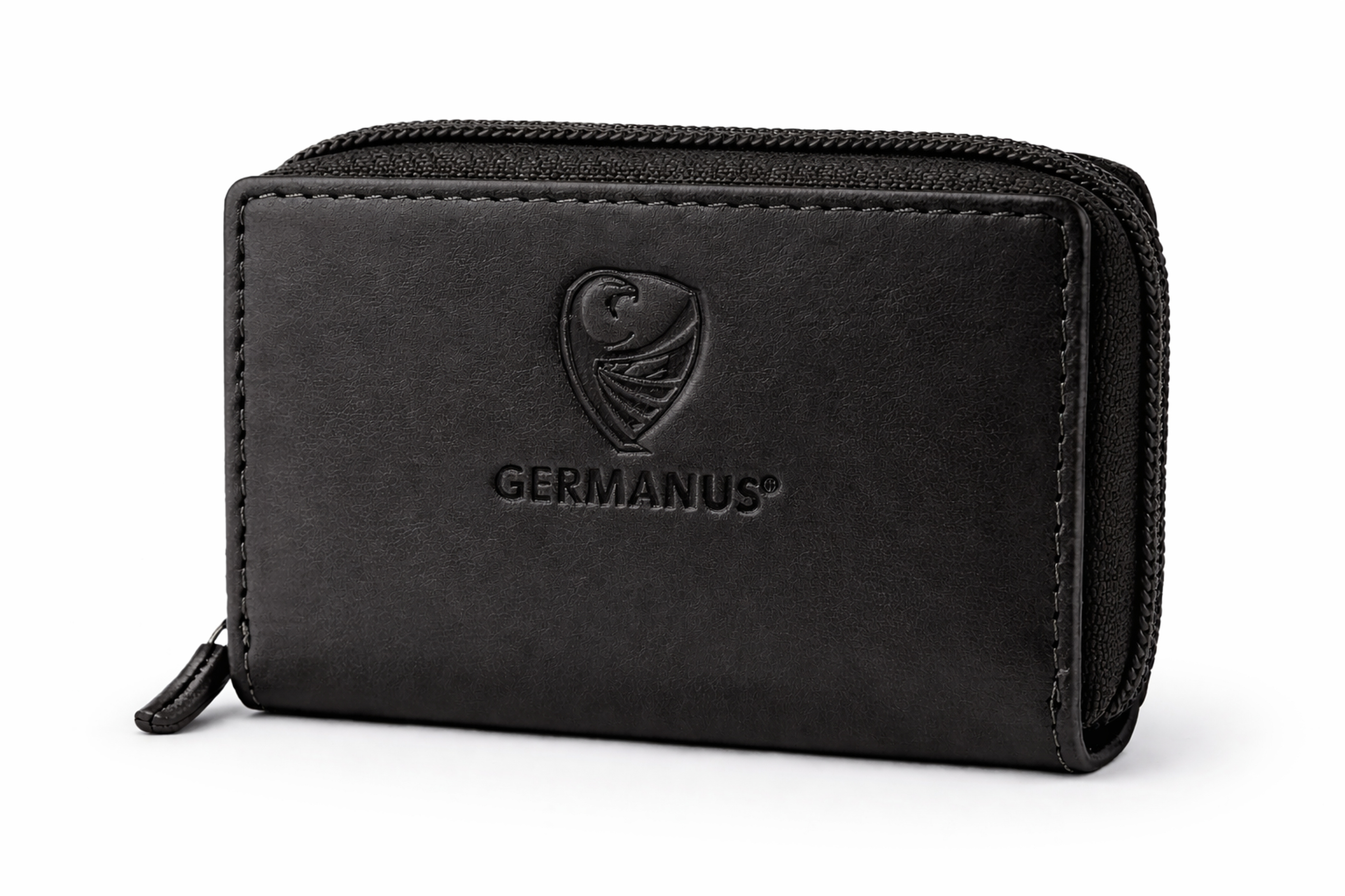 GERMANUS Kreditkartenetui Zip - Made in EU - Leder Etui für Kreditkarten und Visitenkarten