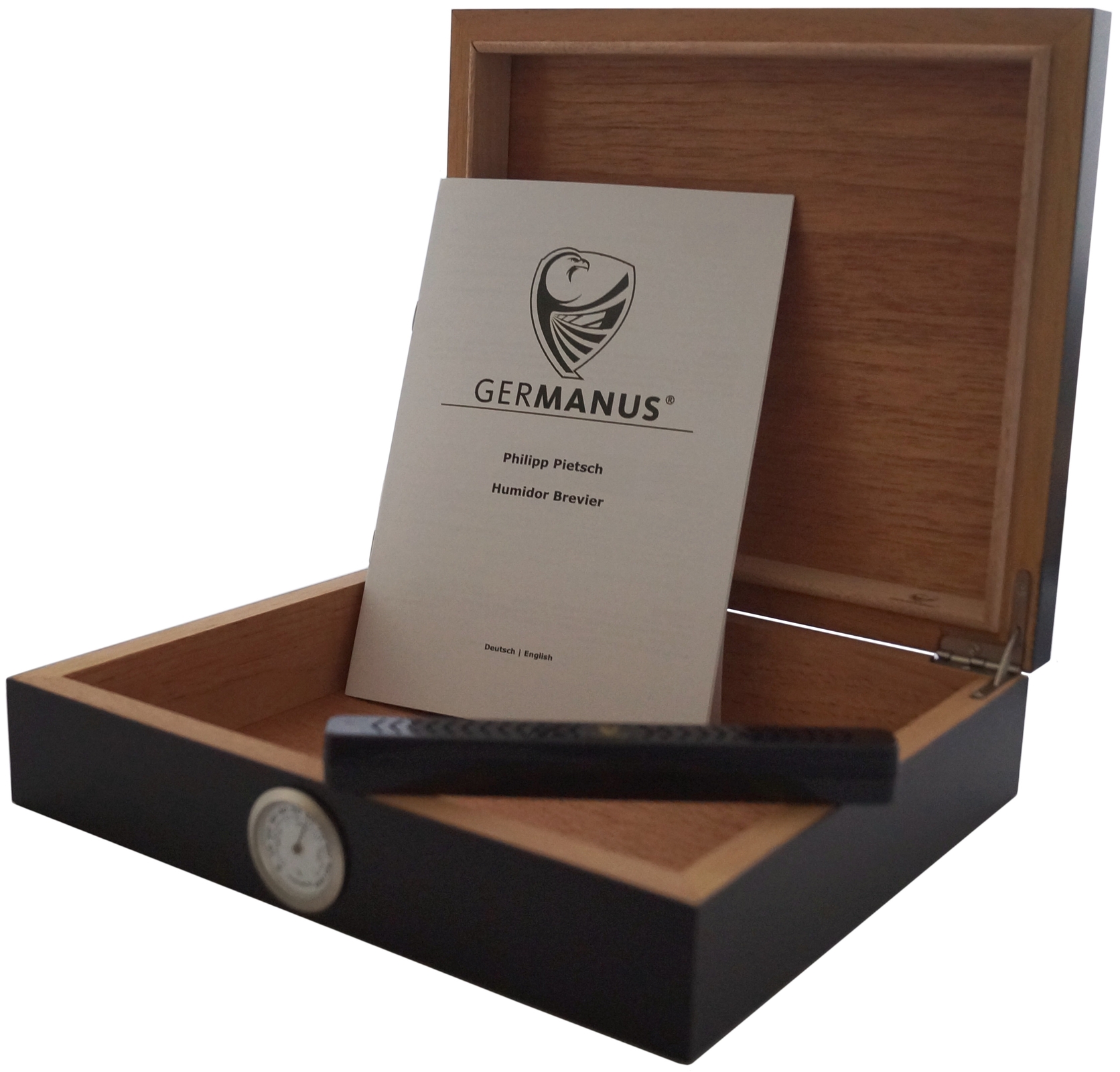 GERMANUS Humidor für Zigarren "Movella" - Einsteiger Humidor in Schwarz